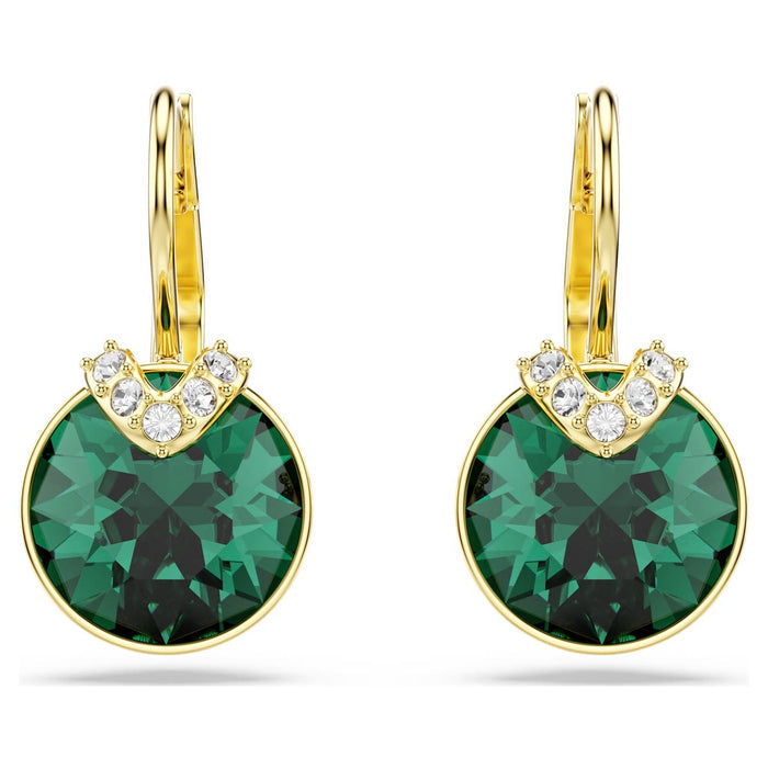 Swarovski Bella Green Earrings in Yellow Tone Plate