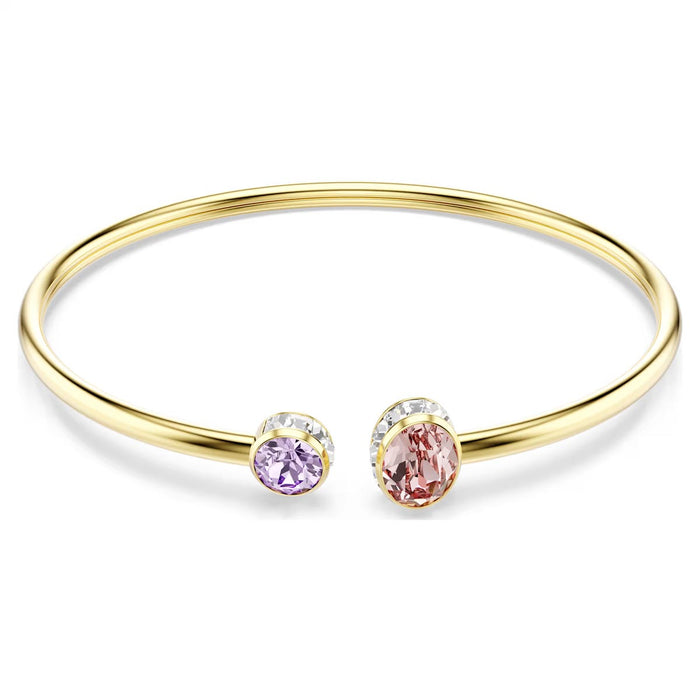 Swarovski Chroma Bangle Bracelet in Yellow Tone Plate