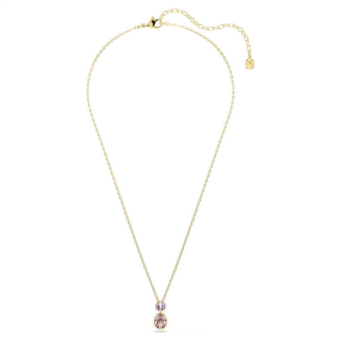 Swarovski Chroma Reversible Crystal Necklace in Yellow Tone Plate
