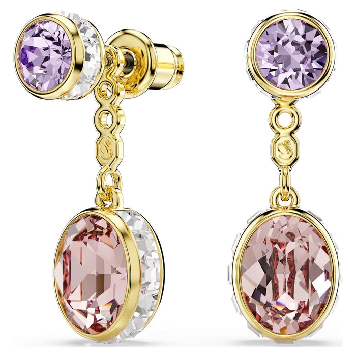 Swarovski Chroma Versatile Stud and Drop Earrings in Yellow Tone Plate
