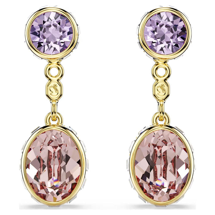 Swarovski Chroma Versatile Stud and Drop Earrings in Yellow Tone Plate
