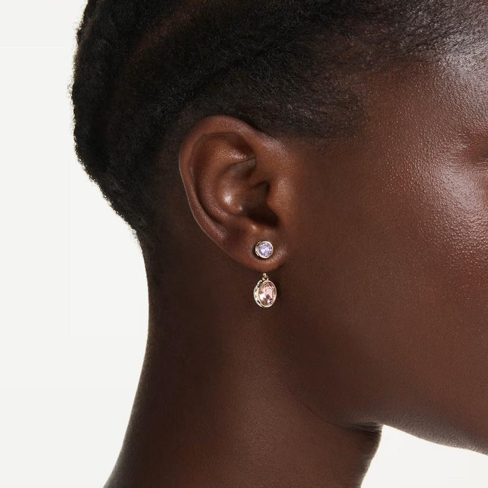 Swarovski Chroma Versatile Stud and Drop Earrings in Yellow Tone Plate