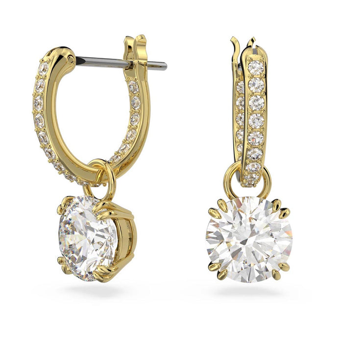 Swarovski Constella Drop Earrings in Yellow Tone Plate