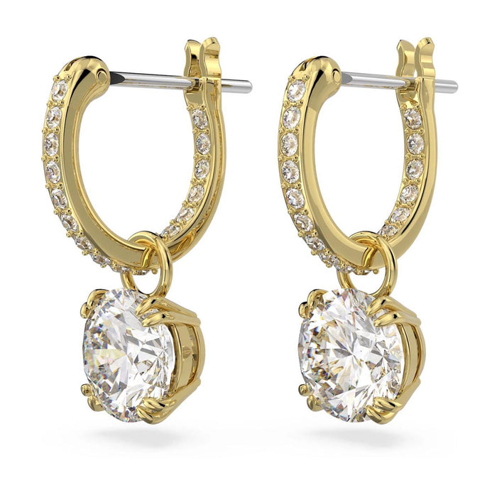 Swarovski Constella Drop Earrings in Yellow Tone Plate