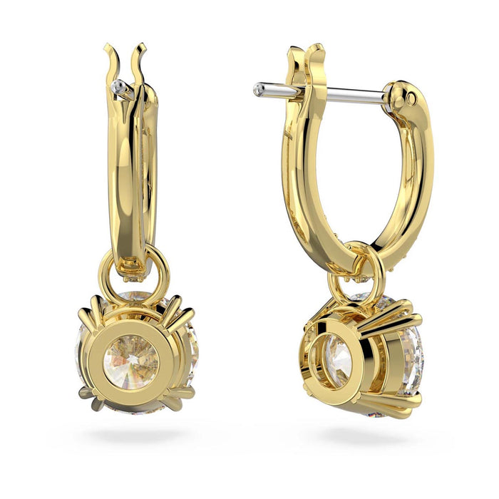 Swarovski Constella Drop Earrings in Yellow Tone Plate