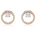 Swarovski Crystal Constella Circle Stud Earrings in Rose Toned Metal