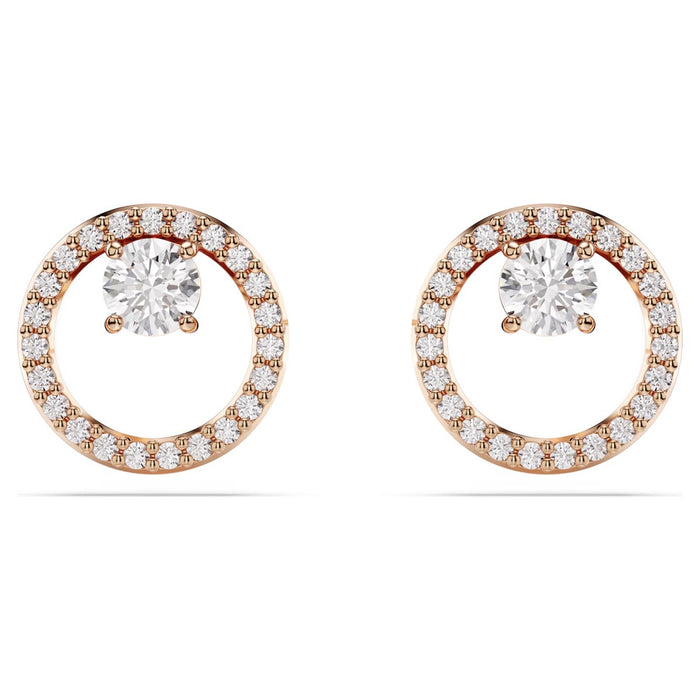 Swarovski Crystal Constella Circle Stud Earrings in Rose Toned Metal