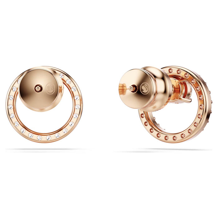 Swarovski Crystal Constella Circle Stud Earrings in Rose Toned Metal