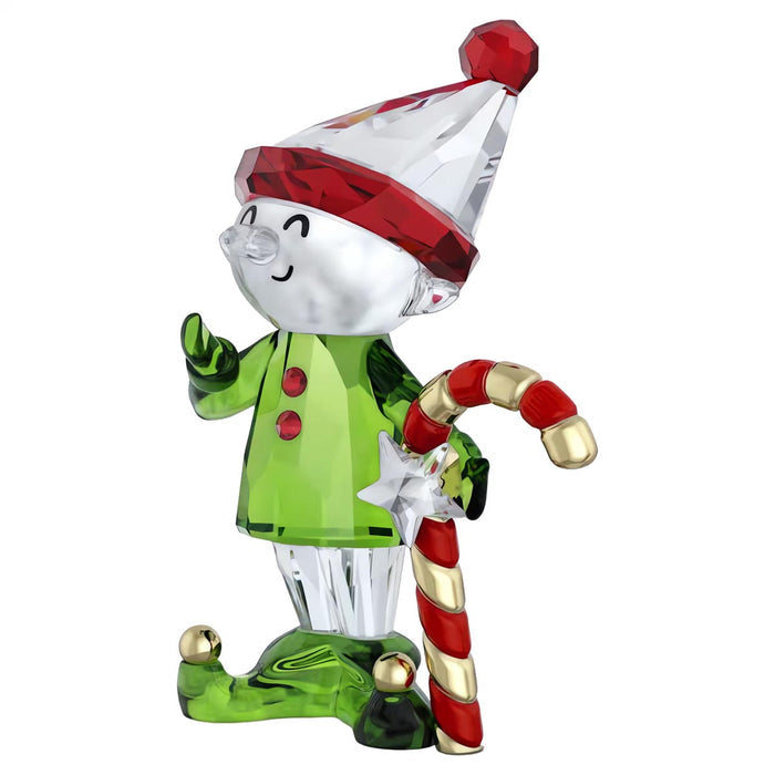 Swarovski Crystal Holiday Cheers Dulcis Elf and Candy Cane Figurine