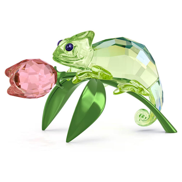 Swarovski Crystal Idyllia Chameleon and Tulip Figurine
