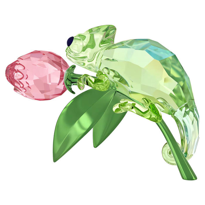 Swarovski Crystal Idyllia Chameleon and Tulip Figurine