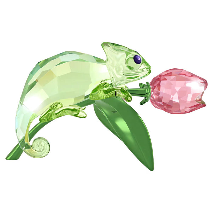 Swarovski Crystal Idyllia Chameleon and Tulip Figurine