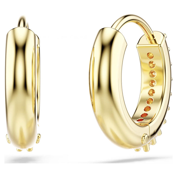 Swarovski Crystal Matrix Hoop Earrings in Yellow Tone Plate