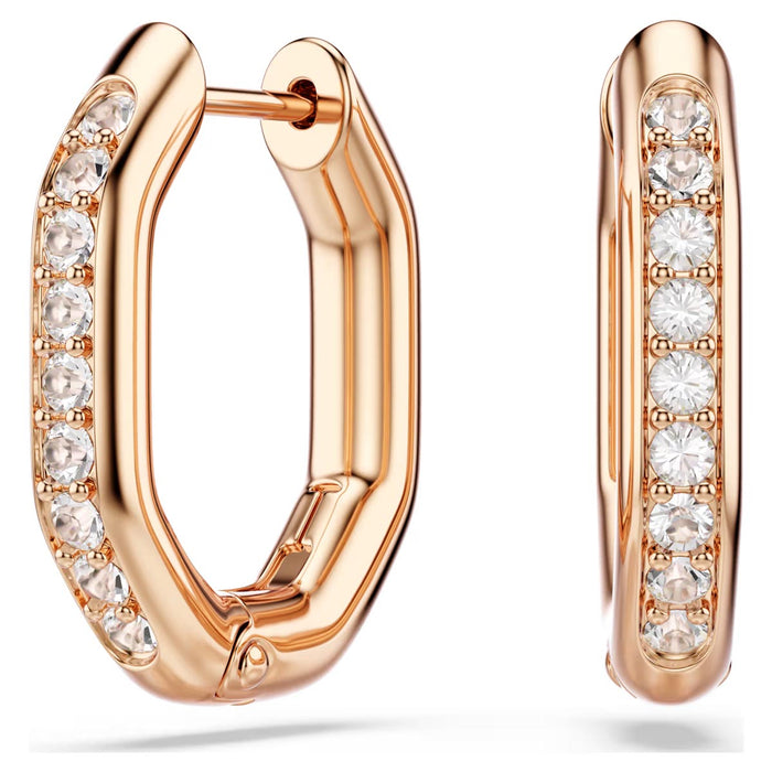 Swarovski Dextera Hoop Earrings in Rose Tone Plate