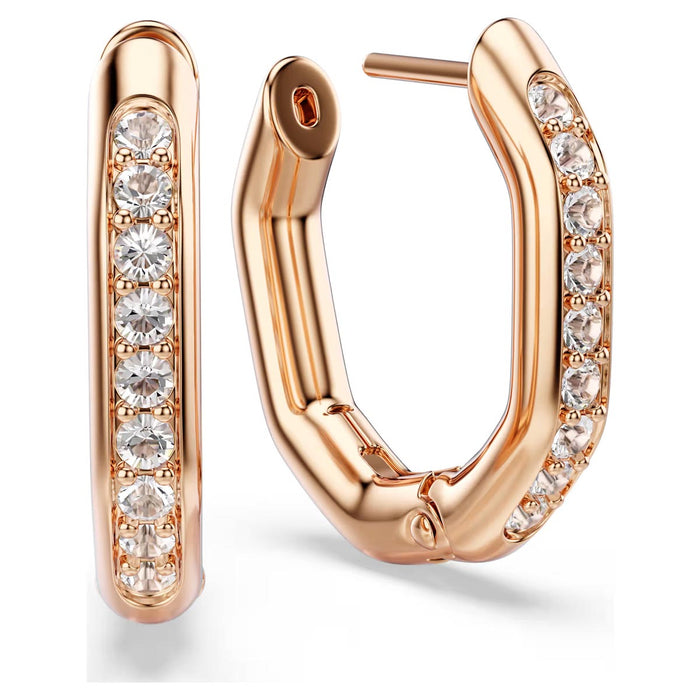 Swarovski Dextera Hoop Earrings in Rose Tone Plate