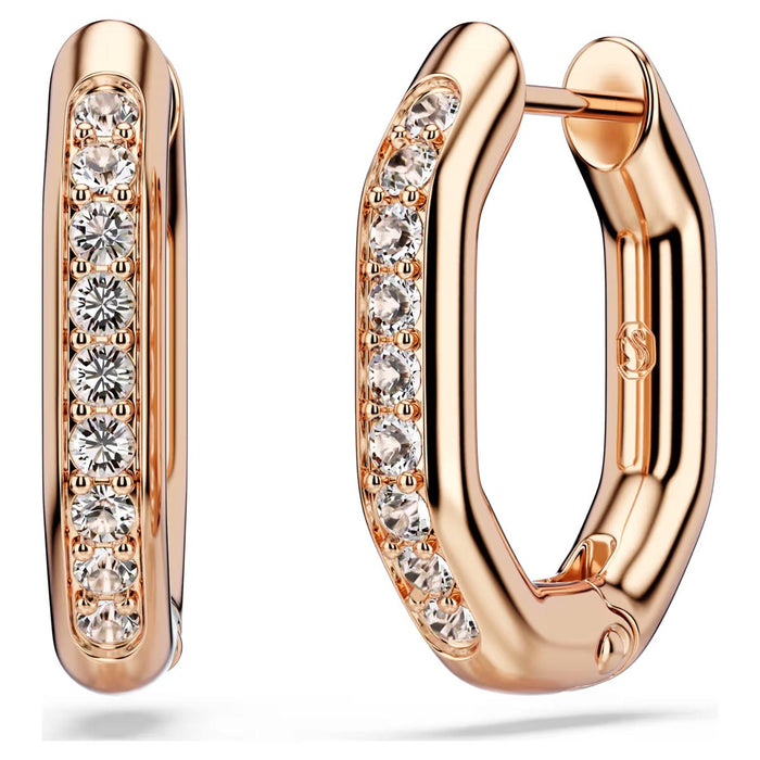 Swarovski Dextera Hoop Earrings in Rose Tone Plate