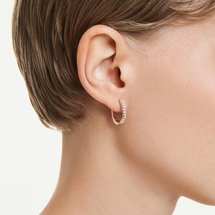 Swarovski Dextera Hoop Earrings in Rose Tone Plate