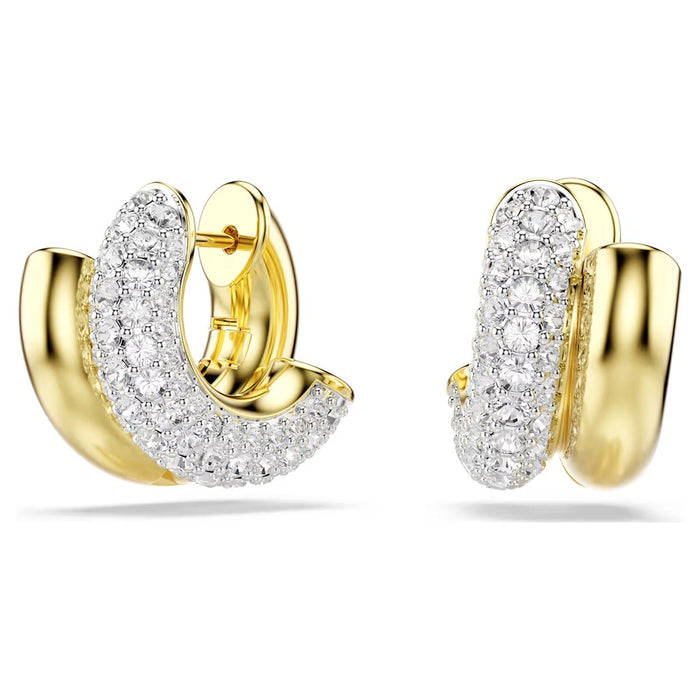 Swarovski Dextera Hoop Earrings in Yellow Tone Plate