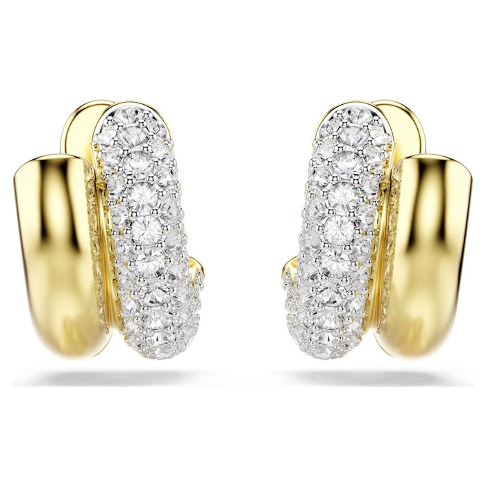 Swarovski Dextera Hoop Earrings in Yellow Tone Plate