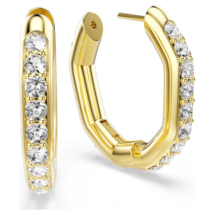 Swarovski Dextera Hoop Earrings in Yellow Tone Plate