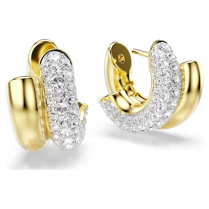 Swarovski Dextera Hoop Earrings in Yellow Tone Plate