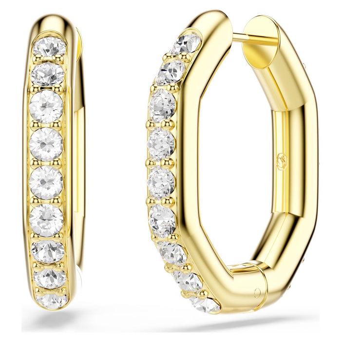 Swarovski Dextera Hoop Earrings in Yellow Tone Plate