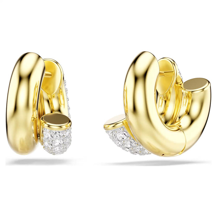 Swarovski Dextera Hoop Earrings in Yellow Tone Plate