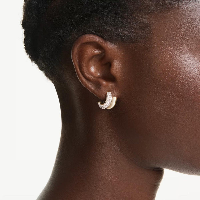 Swarovski Dextera Hoop Earrings in Yellow Tone Plate