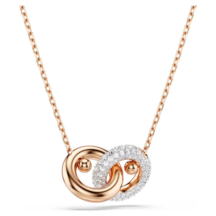 Swarovski Dextera Interlocking Circle Pendant in Rose Tone Plate