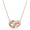 Swarovski Dextera Interlocking Circle Pendant in Rose Tone Plate