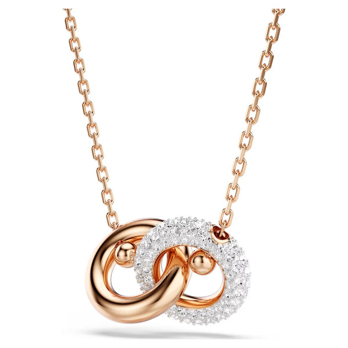 Swarovski Dextera Interlocking Circle Pendant in Rose Tone Plate