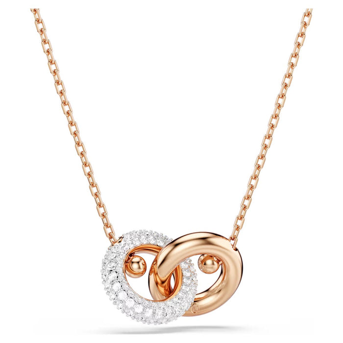 Swarovski Dextera Interlocking Circle Pendant in Rose Tone Plate
