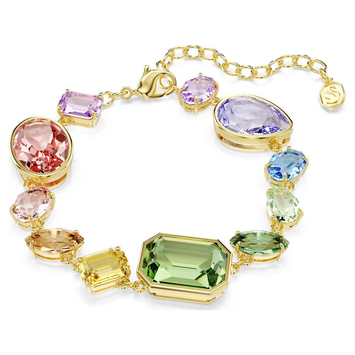 Swarovski Gema Multi Stone Bracelet in Yellow Tone Plate