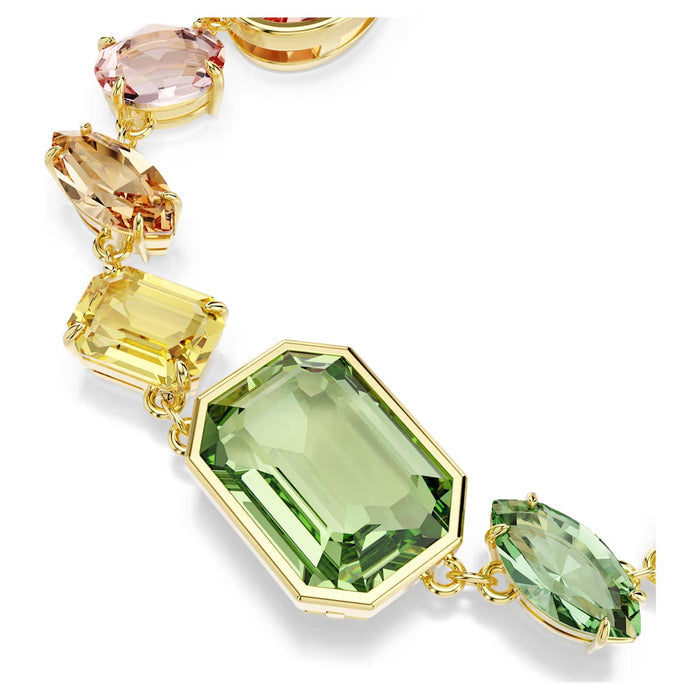 Swarovski Gema Multi Stone Bracelet in Yellow Tone Plate