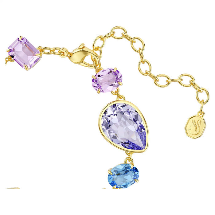 Swarovski Gema Multi Stone Bracelet in Yellow Tone Plate