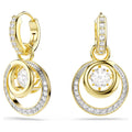Swarovski Hyperbola Drop Earrings in Yellow Tone Plate