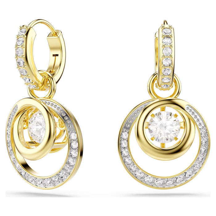 Swarovski Hyperbola Drop Earrings in Yellow Tone Plate