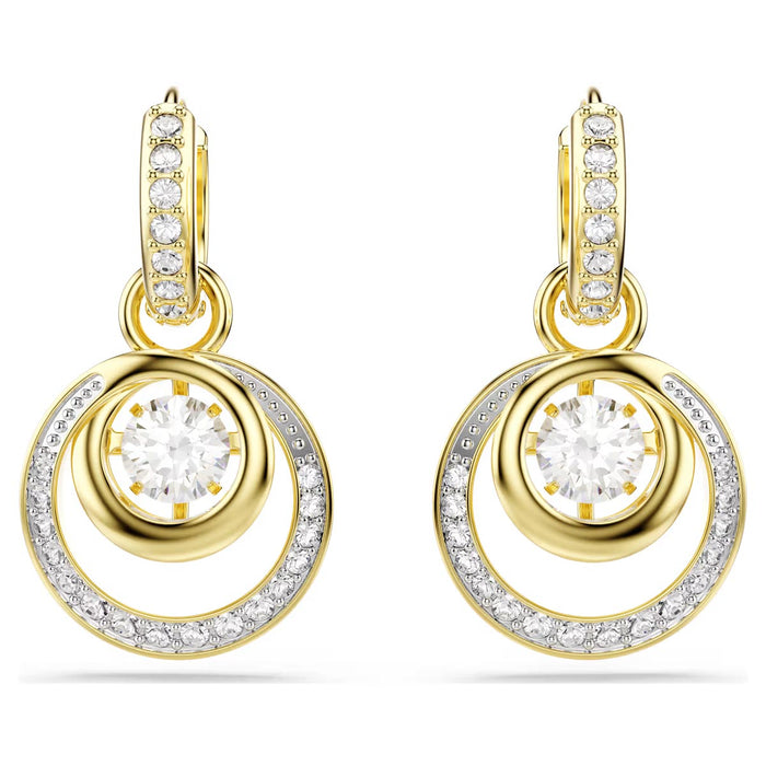 Swarovski Hyperbola Drop Earrings in Yellow Tone Plate