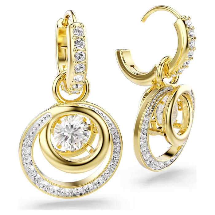 Swarovski Hyperbola Drop Earrings in Yellow Tone Plate