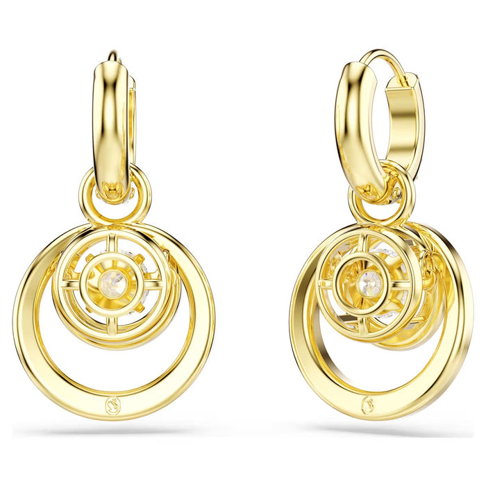Swarovski Hyperbola Drop Earrings in Yellow Tone Plate