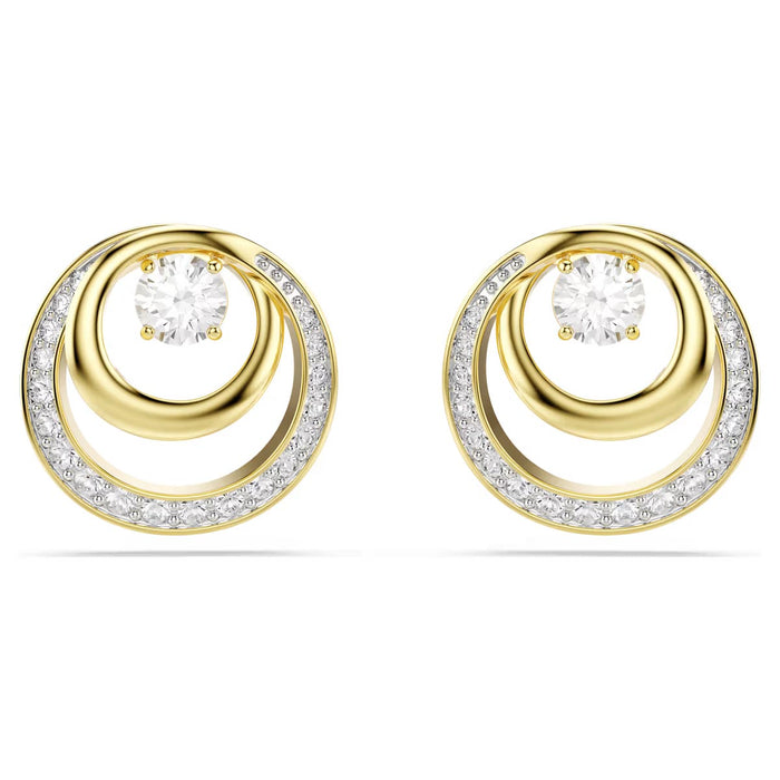 Swarovski Hyperbola Stud Earrings in Yellow Tone Plate