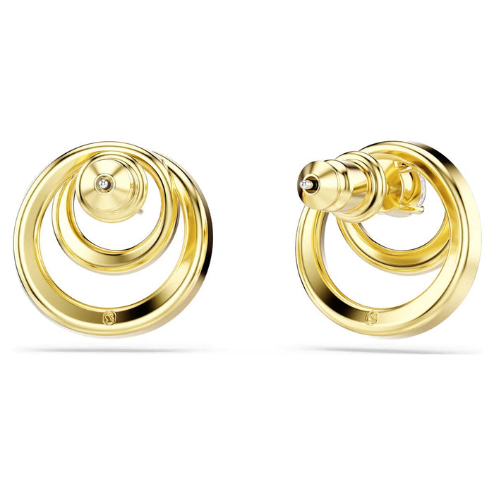 Swarovski Hyperbola Stud Earrings in Yellow Tone Plate