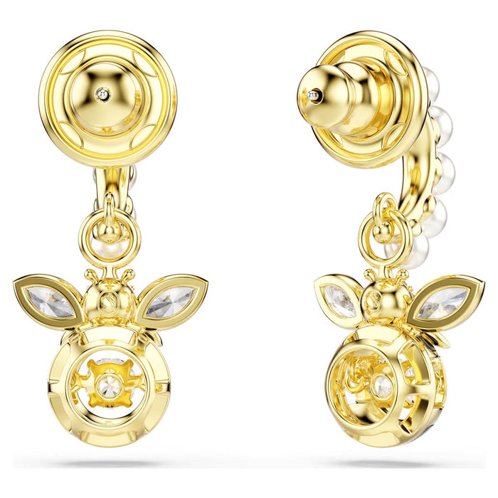 Swarovski Idyllia Bee Drop Earrings in Yellow Tone Plate