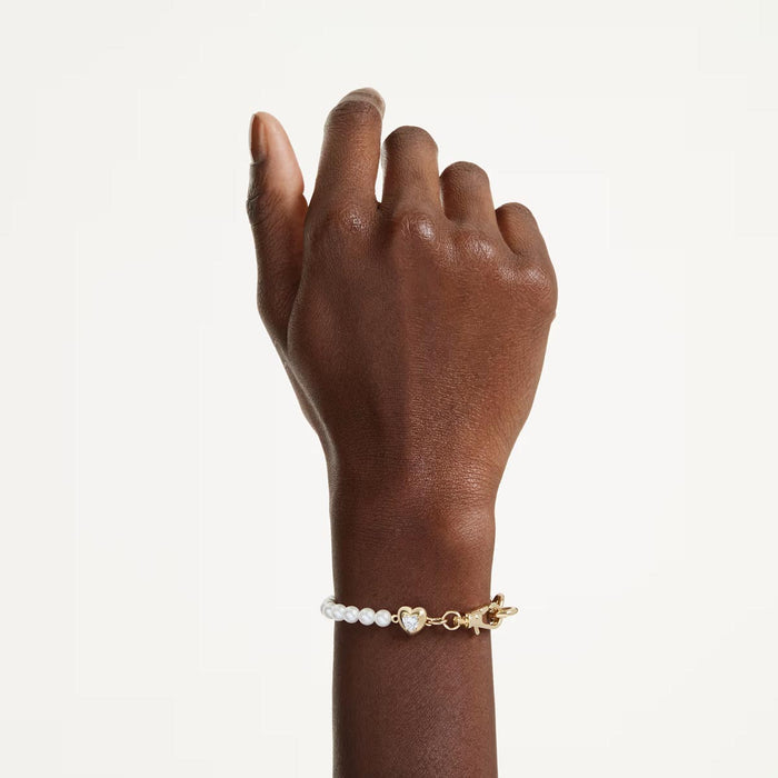 Swarovski Idyllia Crystal Pear Bracelet in Yellow Tone Plate