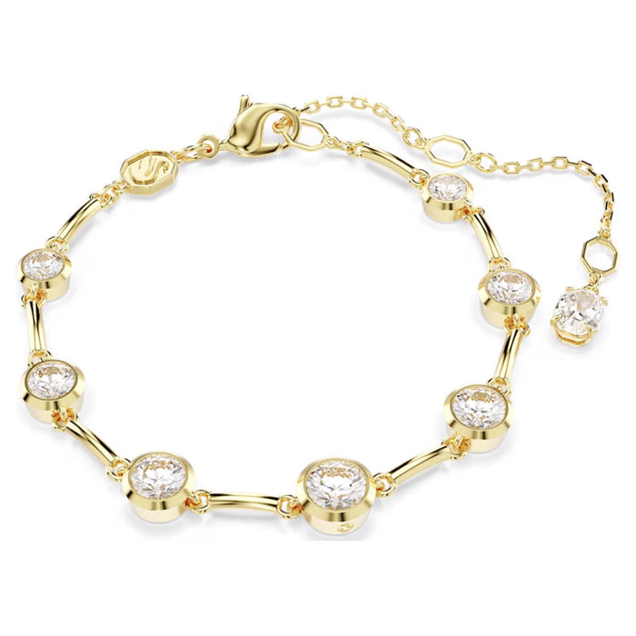 Swarovski Imber Crystal Bezel Tennis Bracelet in Yellow Tone Plate