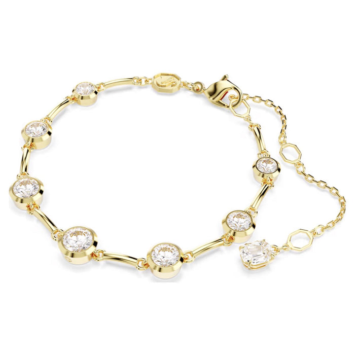 Swarovski Imber Crystal Bezel Tennis Bracelet in Yellow Tone Plate