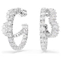 Swarovski Matrix Crystal Heart Hoop Earrings