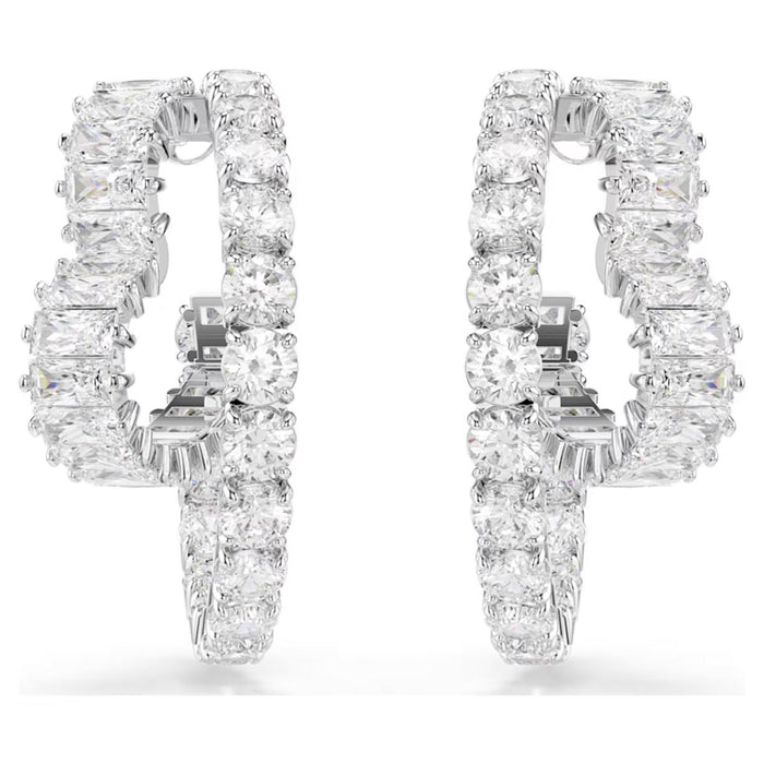 Swarovski Matrix Crystal Heart Hoop Earrings