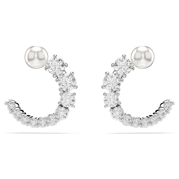 Swarovski Matrix Crystal Pearl Hoop Earrings