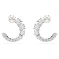 Swarovski Matrix Crystal Pearl Hoop Earrings